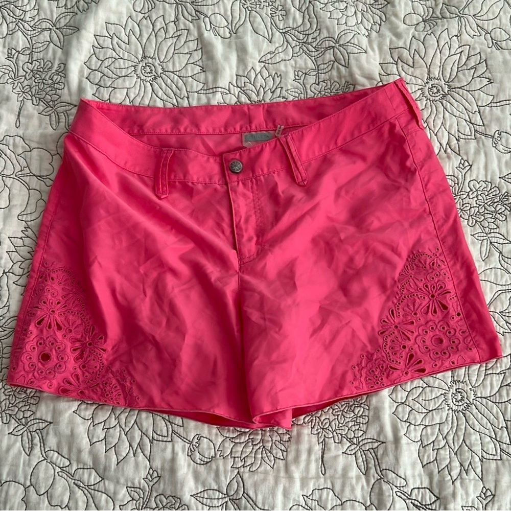 Athleta Pink Shorts with Lace Detail